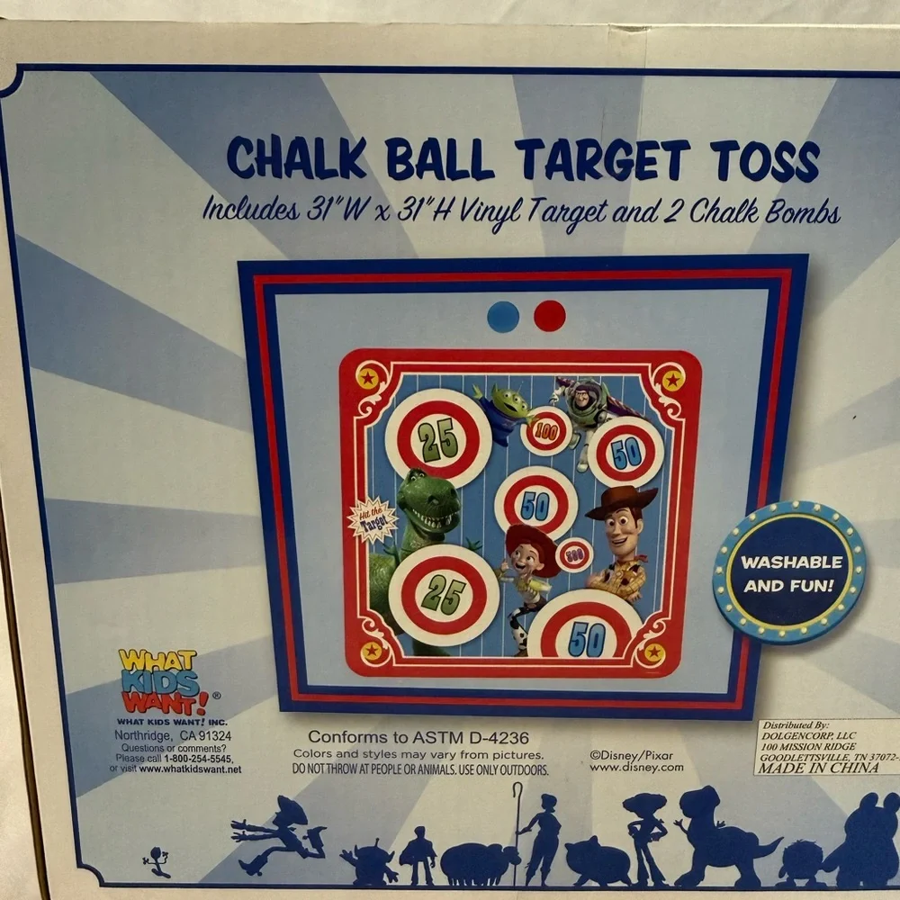 Toy Story 4 Chalk Ball Target Toss Game - Blue and Red
